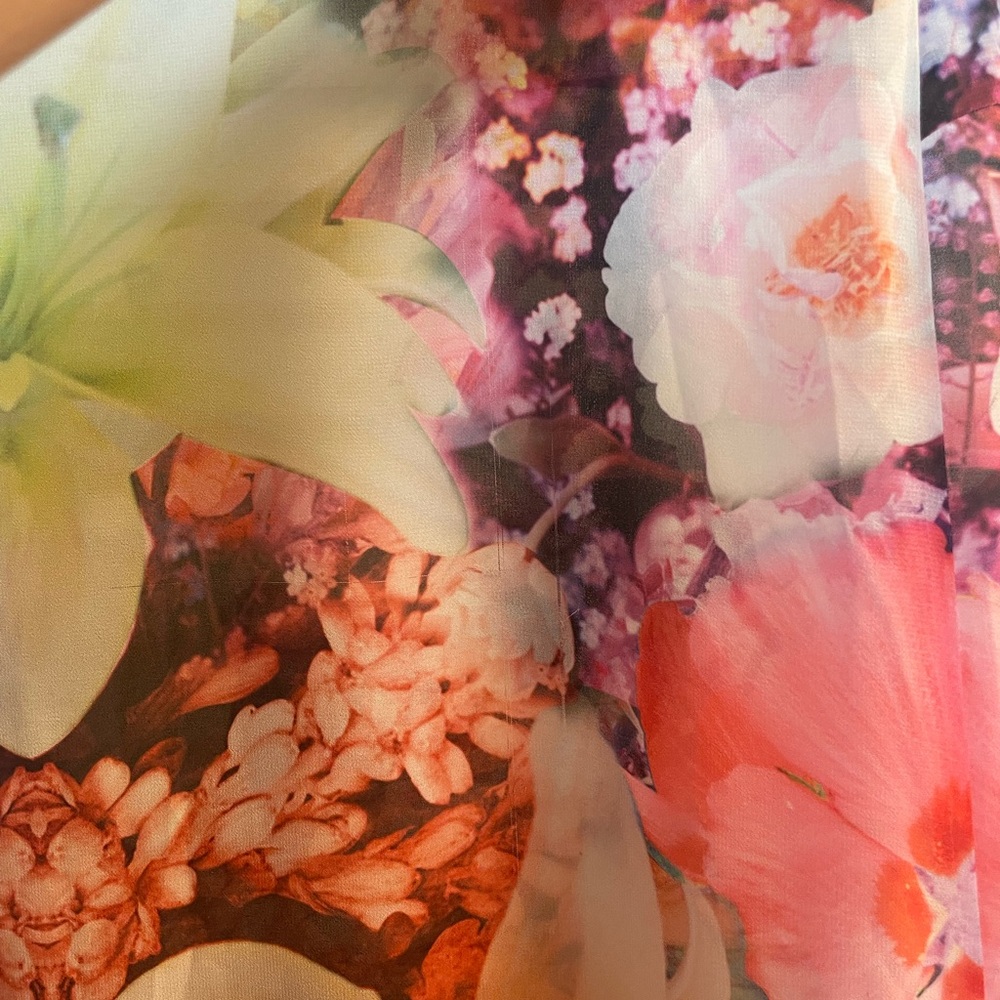 Bright & Vibrant Sheer,Unlined Floral Maxi Tank Dress, Side Zip. Stunning! - Picture 8 of 13